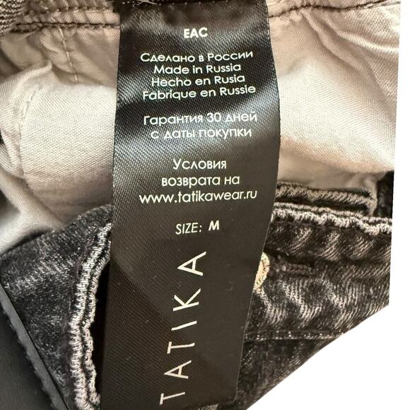 TATIKA long black cotton high waist jaens sz M - Picture 6 of 12